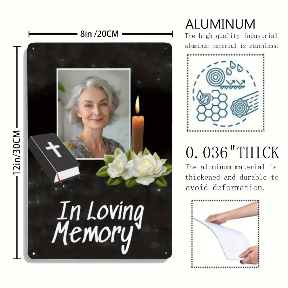 Custom Memorial Aluminum Plaque 12x8