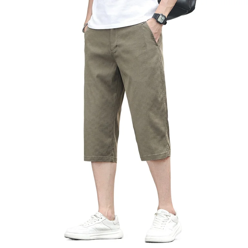 Summer Essential Trendy Men's 7-Division Pants Lightweight Loose-Fit Stretch Comfortable Casual Pants Youth Men's Shorts