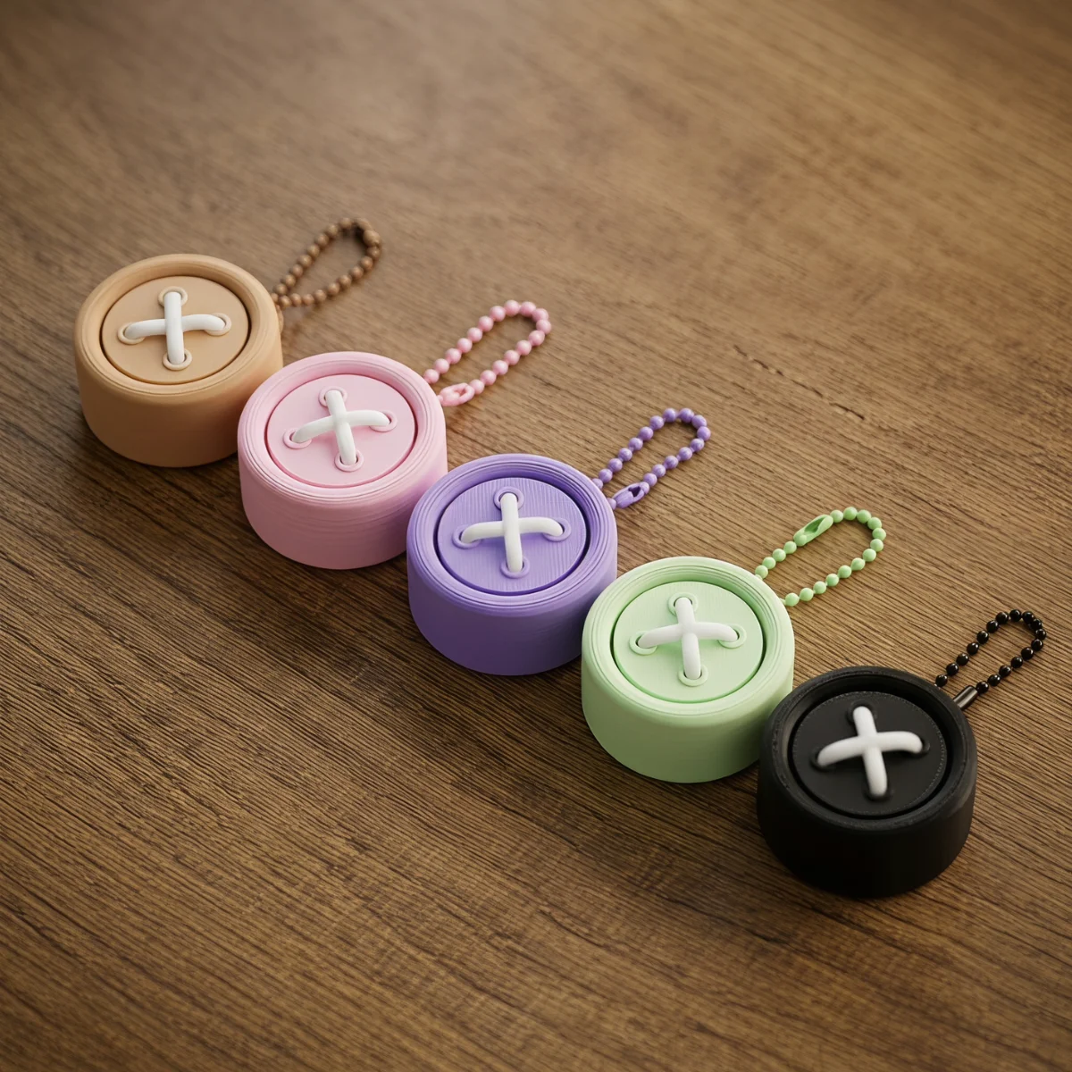 1 Pc 4cm Mini 3D‑Printed Eco‑PLA Button Fidget Clicker Toy Keychain,Tactile  Stress Reducing Accessory Pendant Bag Decoration