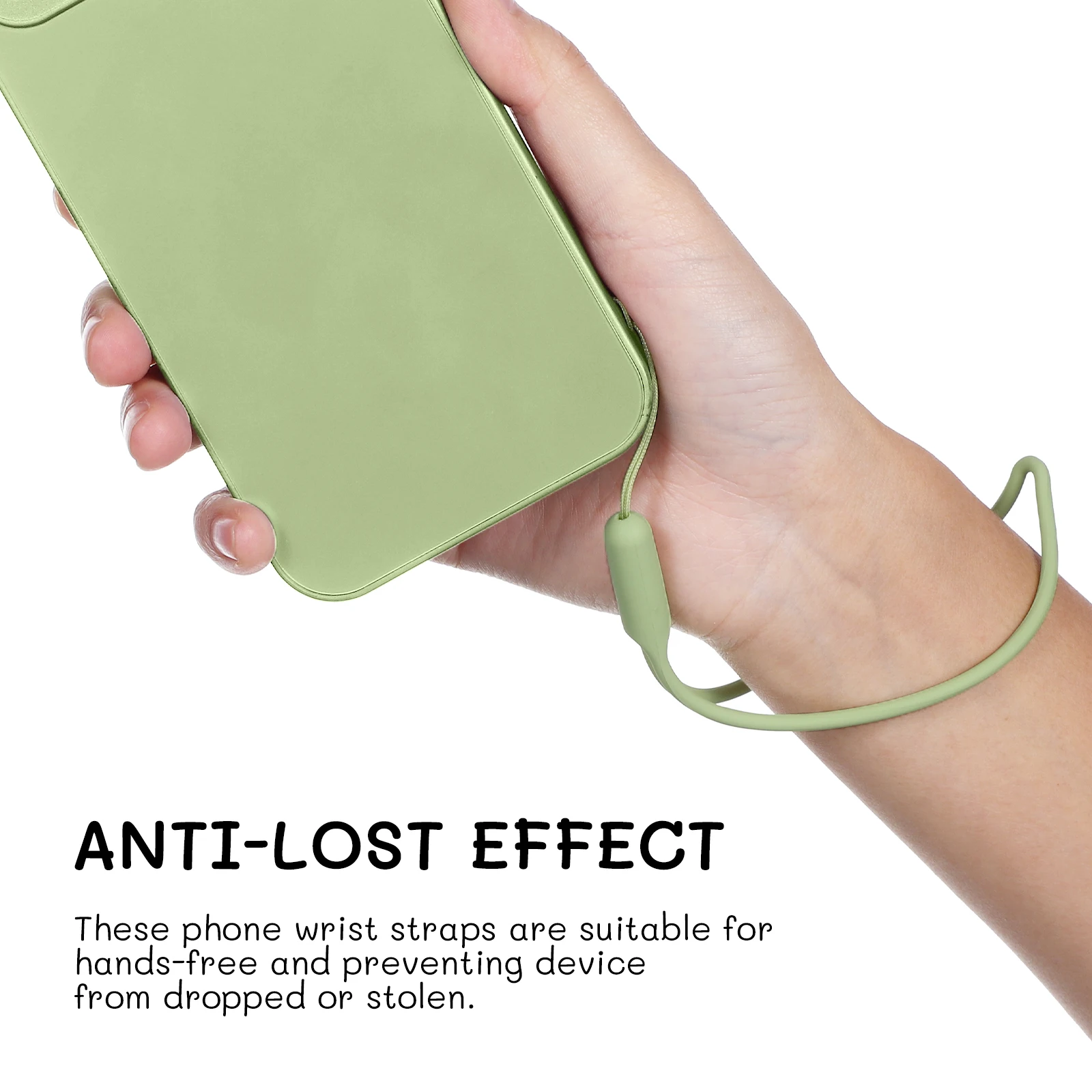 3 uds correa de teléfono cordón muñeca menta funda ajustable para teléfono Gel de sílice limón amarillo luz Matcha verde menta borde Anti