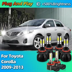 2/6Pcs Car Headlight LED Bulbs Turbo 30000Lm CANBUS Lights HB4 HB3 H11 6000K Fog Lamp For Toyota Corolla 2009 2010 2011 20122013