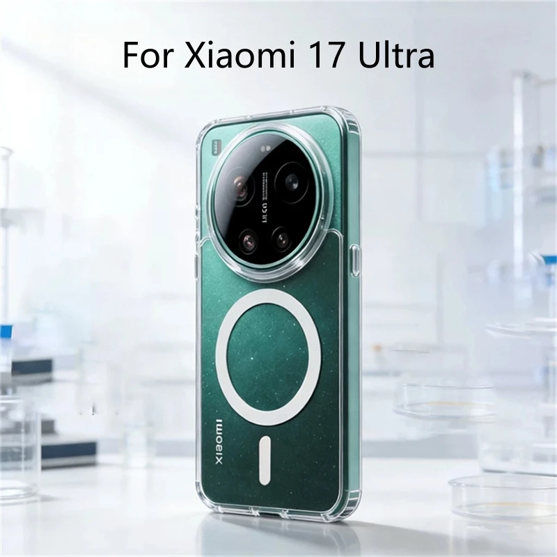 

For Xiaomi 17 Ultra Case For MagSafe Magnetic Acrylic Transparent Protect Phone Cover For Mi 17 Ultra 5G Shockproof Bumper