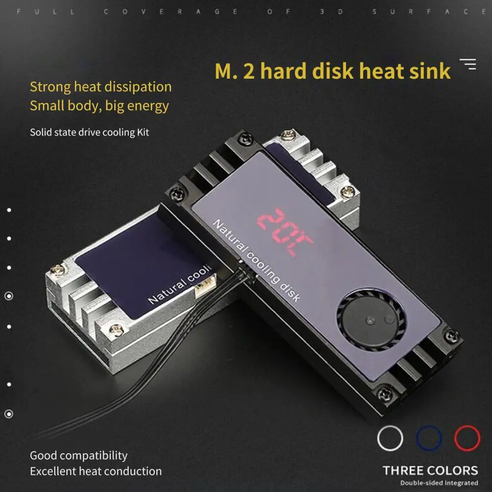 Excellent Computer Accessories Long Working Time Digital Display M.2 Solid State Drive Radiator SSD Radiator Sensitive