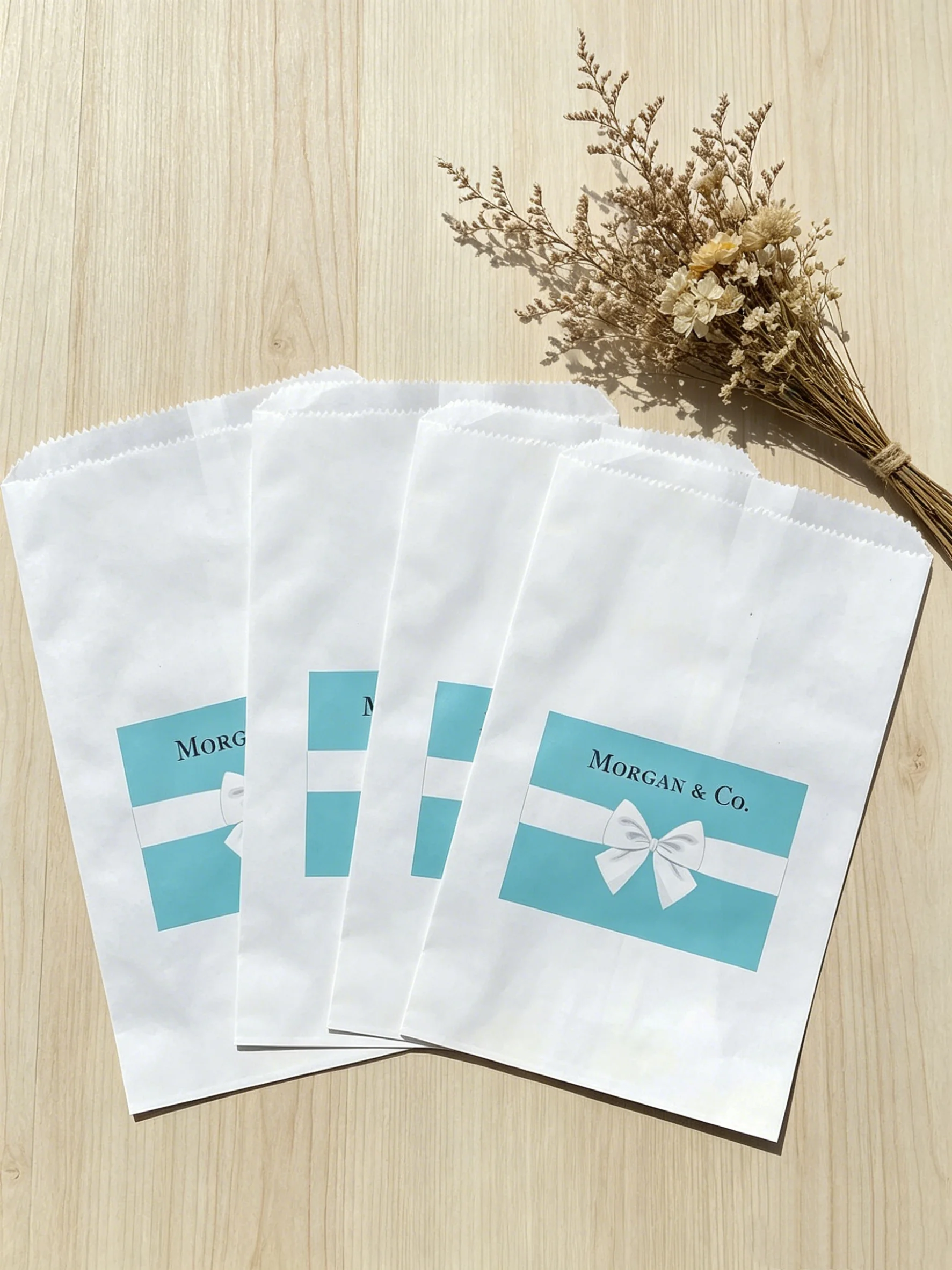 

Robins Egg Blue Personalized Favor Bags Elegant Candy Buffet Snack Packaging Wedding Party Guest Gift Bags