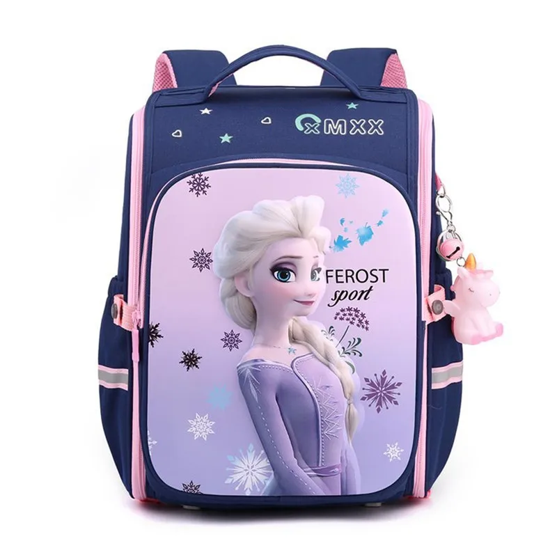 Imagem -02 - Disney-frozen Mochilas Escolares para Meninas Mochila Ortopédica de Grande Capacidade Elsa Anna Estudante Primária Presentes para Crianças Novo