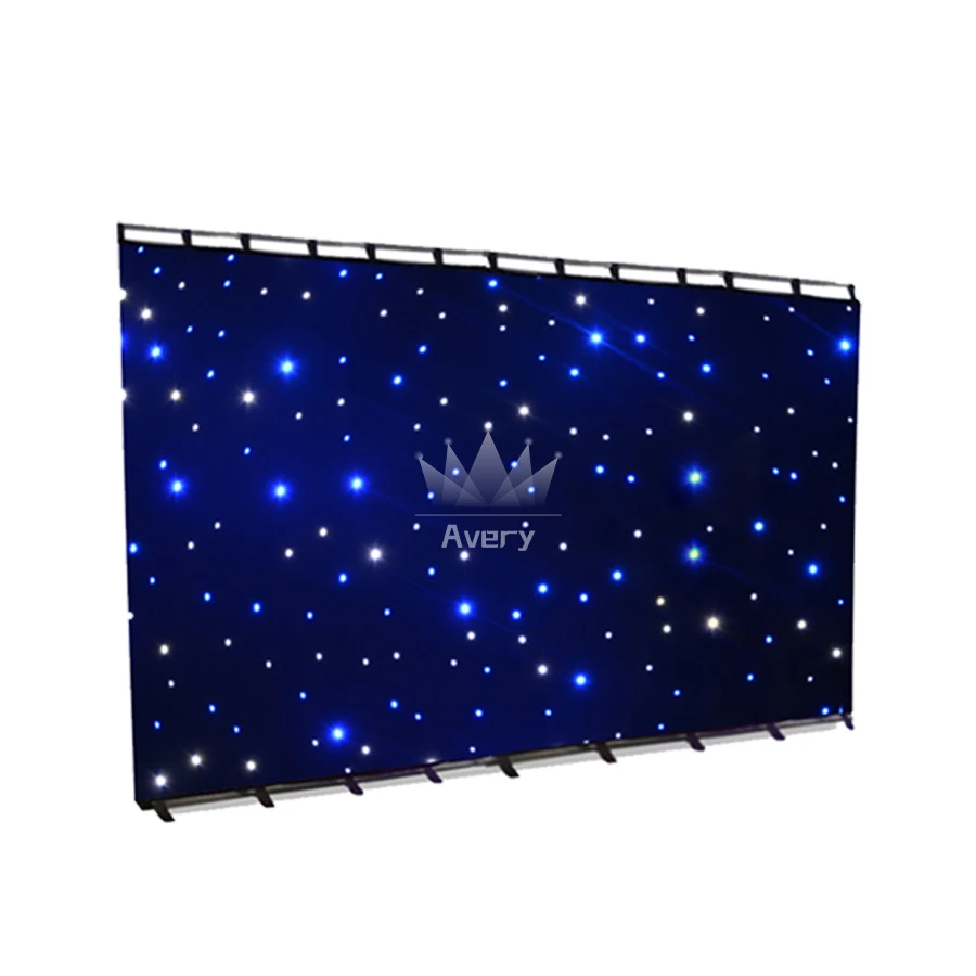 0 Tax Super Deal Customize Led Star Curtain Wedding Backdrop LED Star Cloth LED Single Color Star Cloth For Nightclub LED