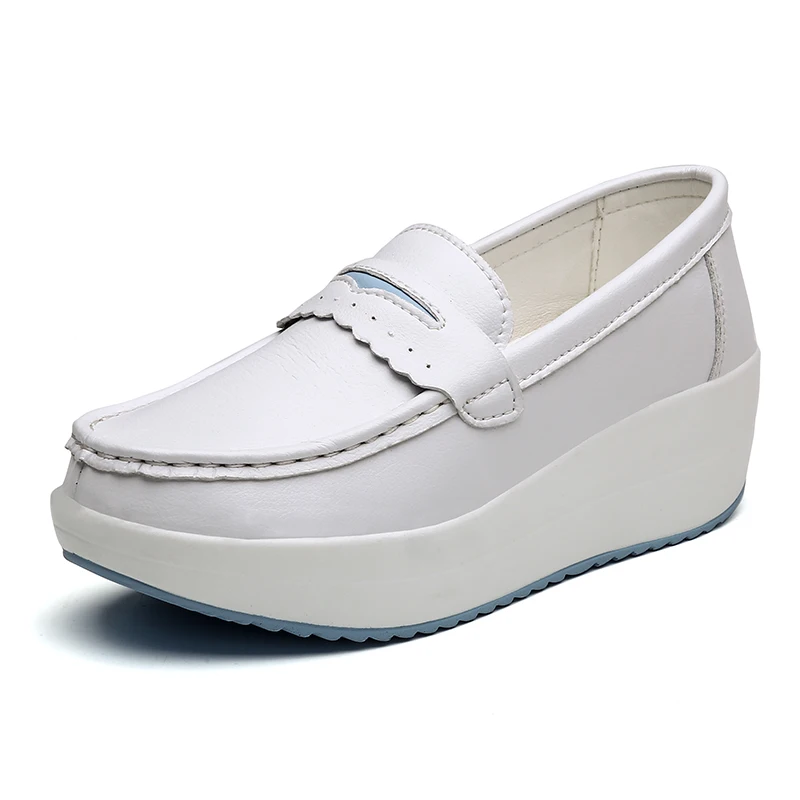 

Новые женские повседневные туфли из 100% натуральной кожи большого размера на весну и осень, новые рабочие кожаные туфли и лоферы для мам