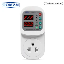 TOMZN TOSVA-16 Thailand Socket Type O 220V AC 1-16A 50Hz Three-pin Plug With PE OVP UVP OCP V-I Display