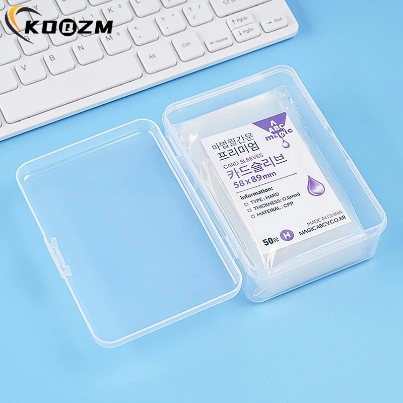 INS Transparent Plastic Storage Box Photocards Small Card Storage Box Desk Organizer Box Classification Box Stationery