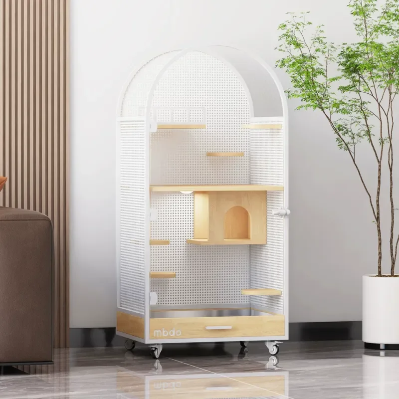 for Space Chinchilla Cage Luxury Panoramic Villa Solid Wood Squirrel Honey Glider Enclosure DY Habitat