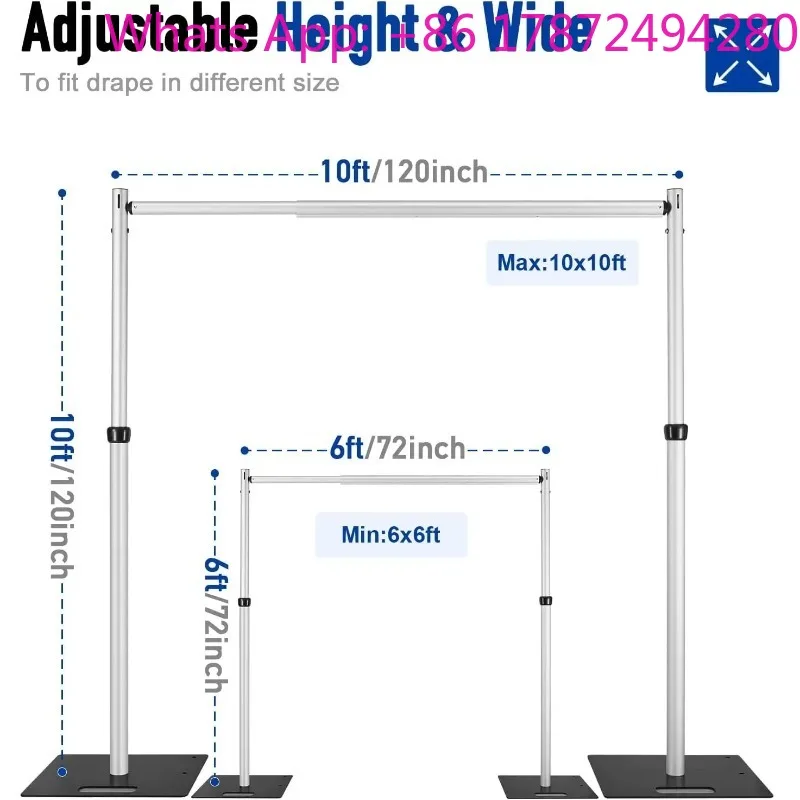 Hot Sale Overhead Pipe Background Stand Curtain Frame for Wedding & Event Supplies