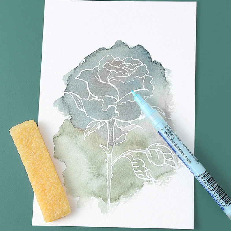 Mark Pen Type Watercolor Masking Liquid 0.7mm Blank Glue Rubber Eraser Hand-painted Watercolor Gouache Painting Art Supplies