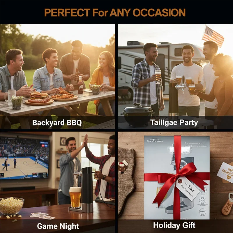 Multifunctional Portable Beer Tap Dispenser Household Draft Beer Pouring Machine Practical Bar Tool For Party Holiday Gift