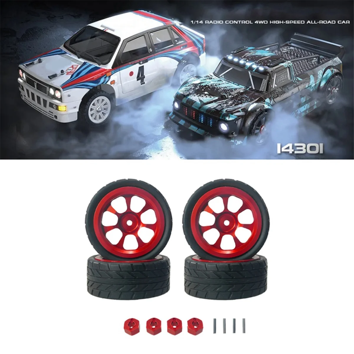 BAAA-Tyres, металлические ступицы колес, набор муфт для шин для MJX 1/14 14301 14303, детали для обновления радиоуправляемого автомобиля