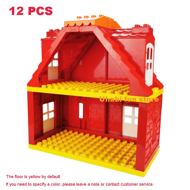 Grote bouwstenen Huisarchitectuur Raam Muur Dak Meubelserie Scène Accessoires Montage Educatief speelgoed voor kinderen