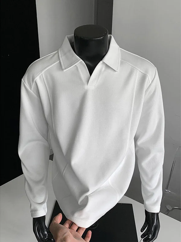 

Extra Large 300 Pou Luxury Haome Patchwork Long Sve T-irt Casual Collared Base Layer Top for Men Autumn Winter