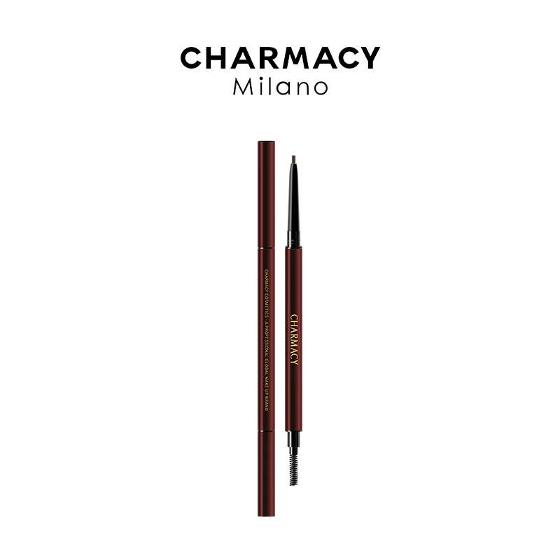 CHARMACY-lápiz triangular ultrafino para cejas, maquillaje de larga duración, resistente al agua, negro y marrón, 6 colores