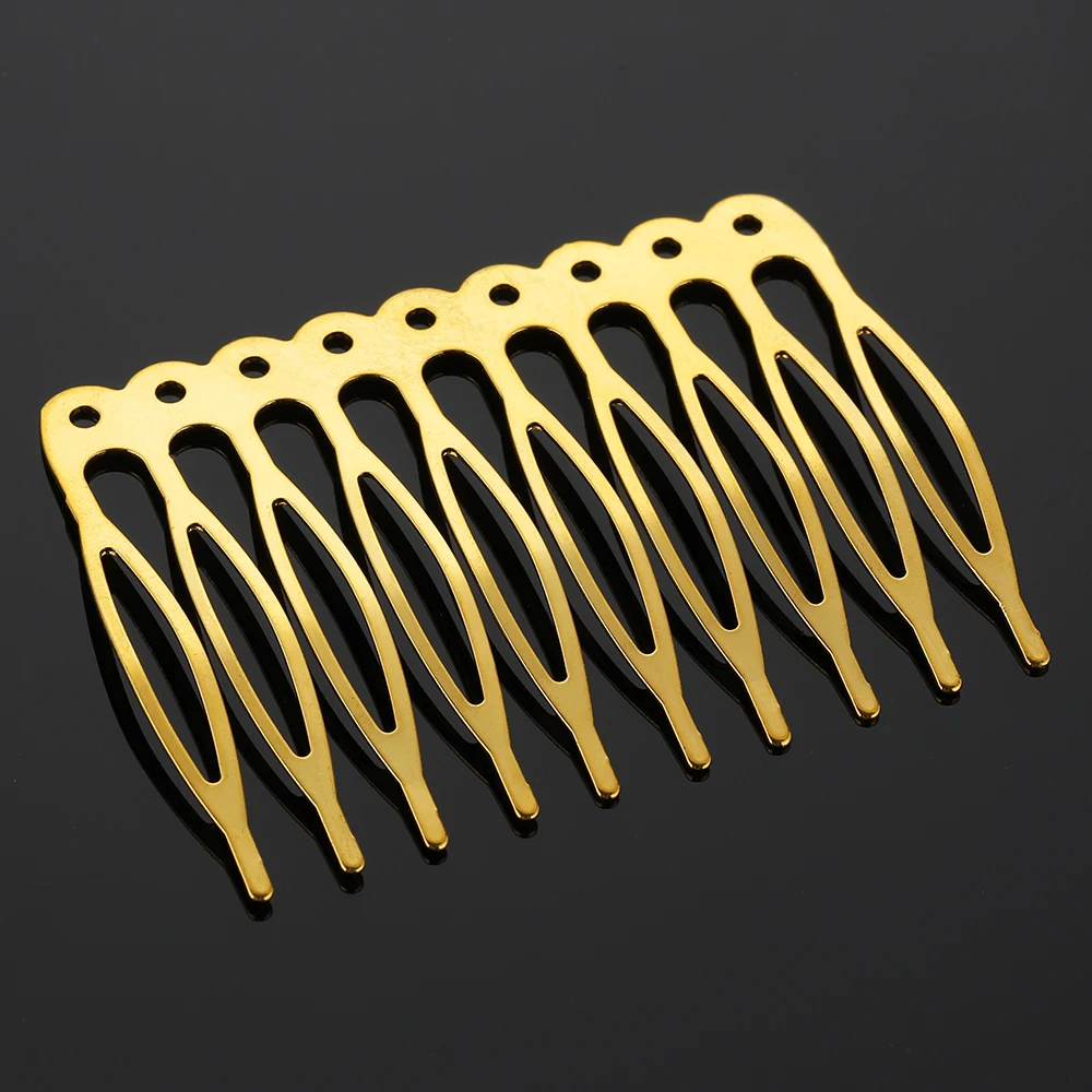 10 Pieces 5-Tooth 10-Tooth Comb Bases Gold Hair Clips DIY Wedding Bride Holiday Birthday Hair Accessories Handmade Materials view 3