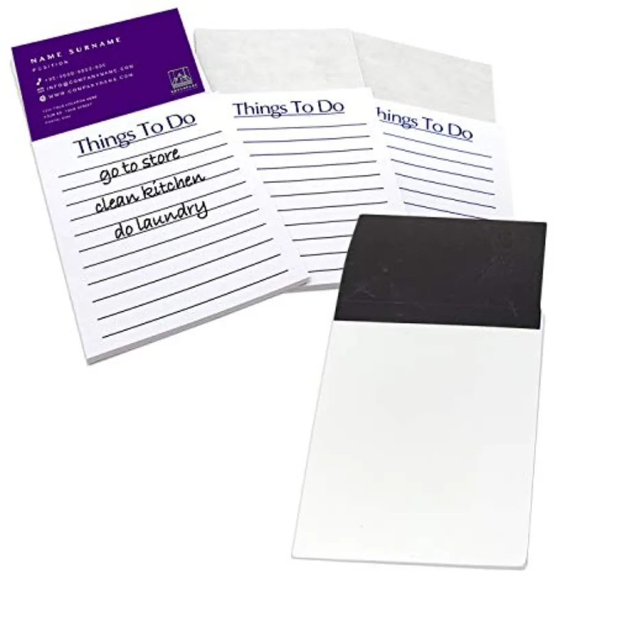 

Zelica Magnetic Business Card To-Do List Notepads Refrigerator Magnet Note pad with Business Card Adhesive 25 Pack