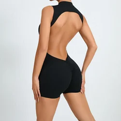 Sexy One-Piece Bodysuits Backless Jumpsuit Yoga Set For Women Sports Overalls Workout Clothes Fitness Suit Gym Sportswear Female