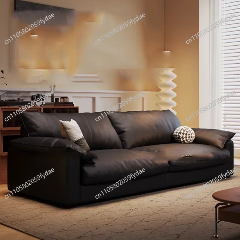 Designer European Living Room Sofas Luxury Black Modern Armchair Sofas Lounges Leather Nordic Furniture
