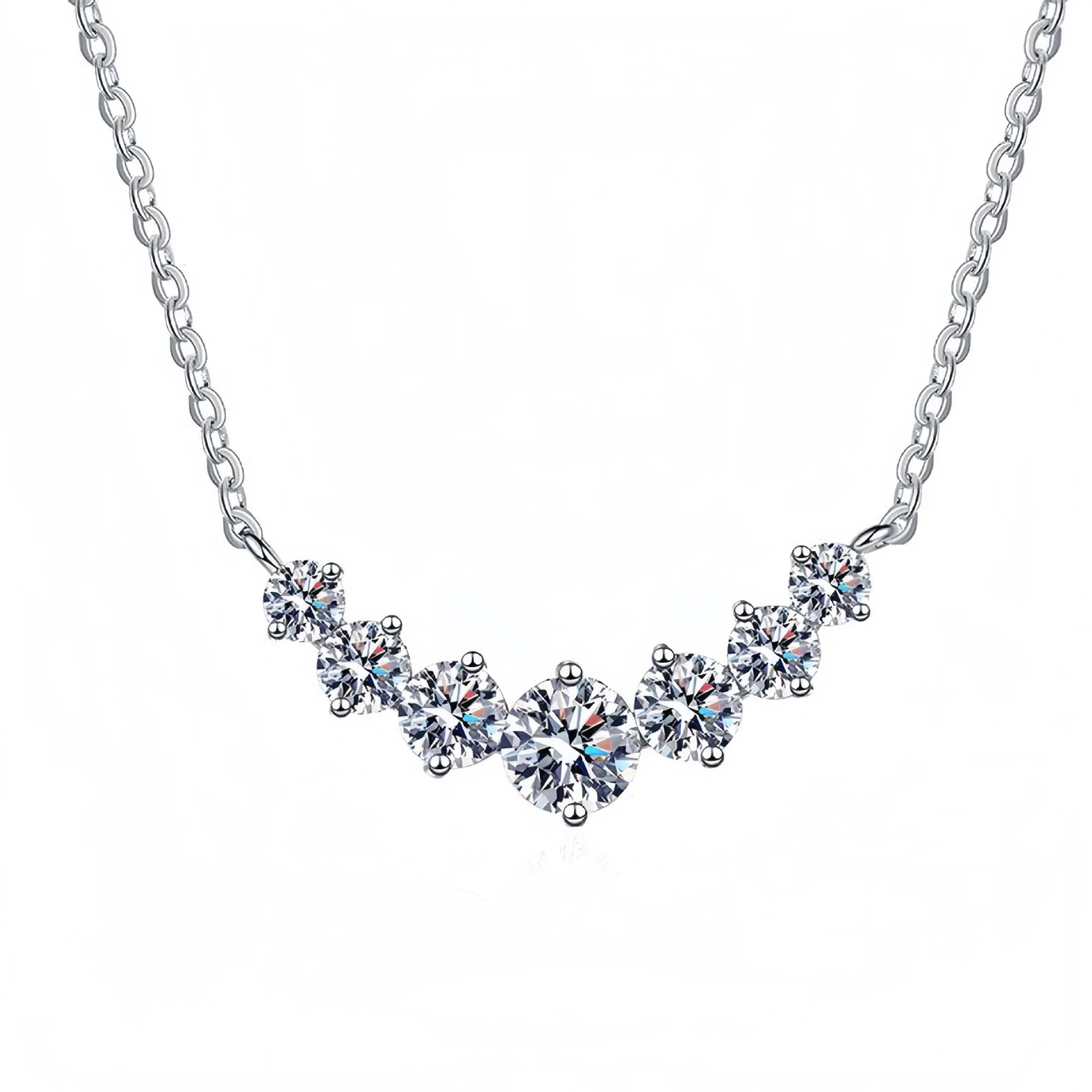 925 Sterling Silver Necklace Pendant 5A Zircon Fashion for Women Wedding Jewelry Engagement Charm Party Gift Fine fine chain image 5
