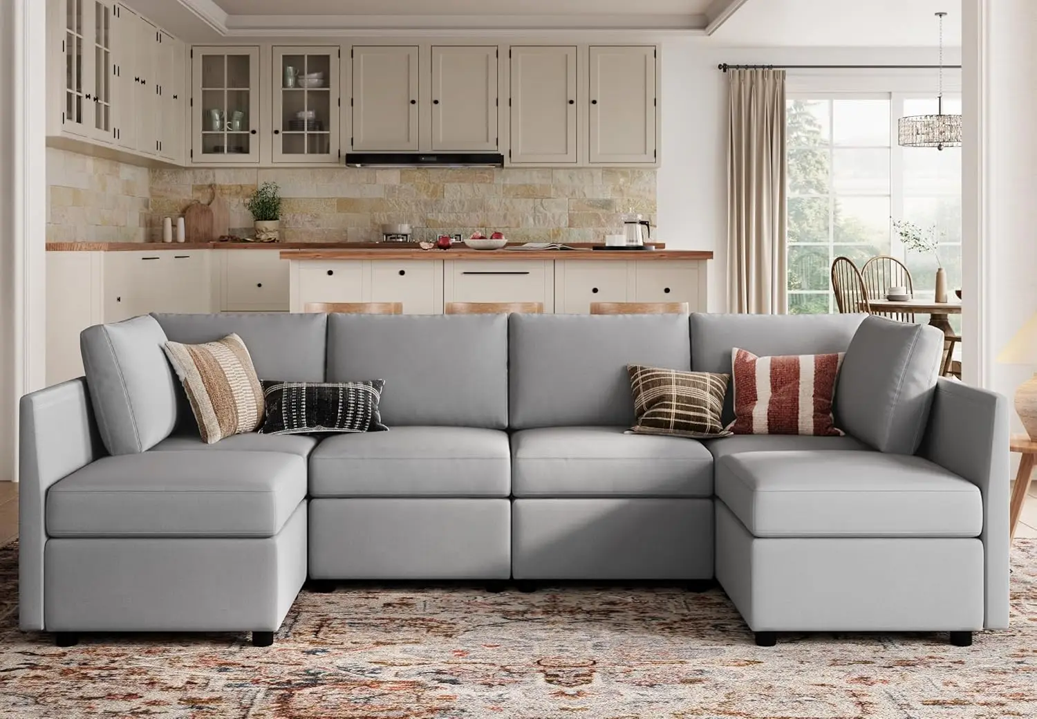 

Modular Sectional Sofa, Convertible U Shaped Sofa Couch with Storage, Memory Foam, Modular Sectionals with Ottomans