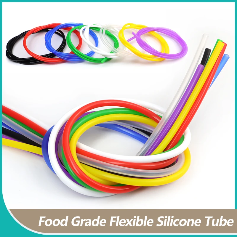 

1/5m ID 1 2 3 4 5 6 7 8 9 10 mm Silicone Tube Flexible Rubber Hose Food Grade Soft Drink Pipe Water Connector Colorful Plumbing