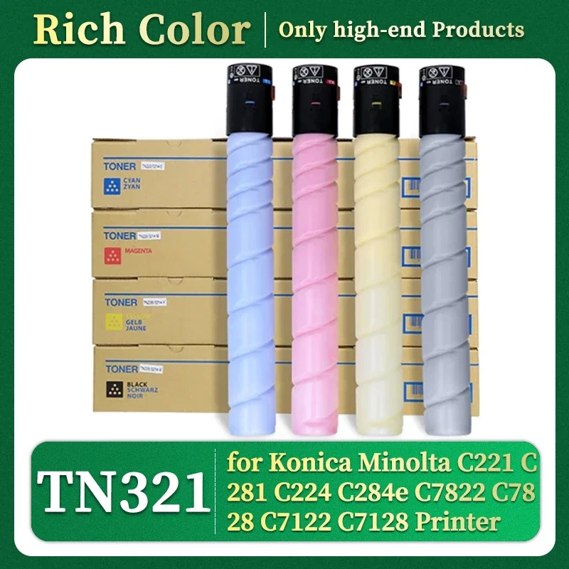 

Совместимый тонер-картридж TN 321 TN321 для принтера Konica Minolta Bizhub C221 C281 C221S C224 C284e C7822 C7828 C7122 C7128