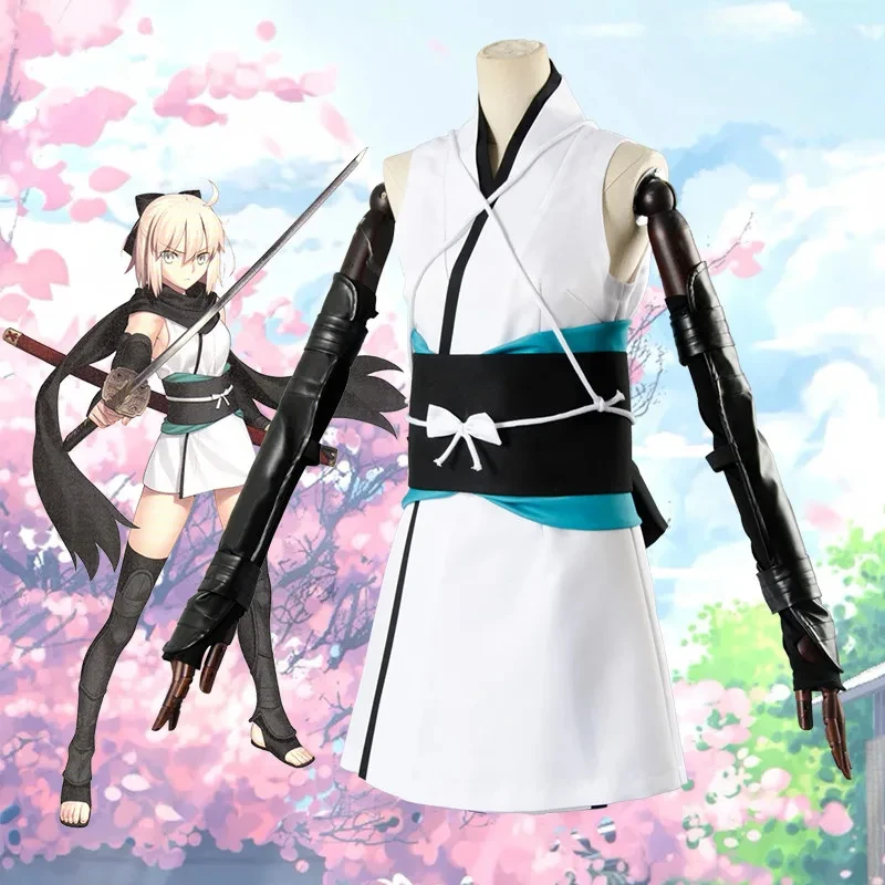 كوس مصير/الطلب الكبير أوكيتا سوجي كوس مصير/الذهاب ساكورا صابر تأثيري كيمونو الأزرق تأثيري حلي 2025