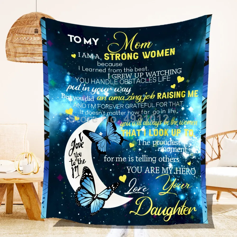 Daughter's letter to mother good life Baby Swaddle Blanket Soft Children Boy Girl Gift Throw Sofa Bed Cover Home Textile