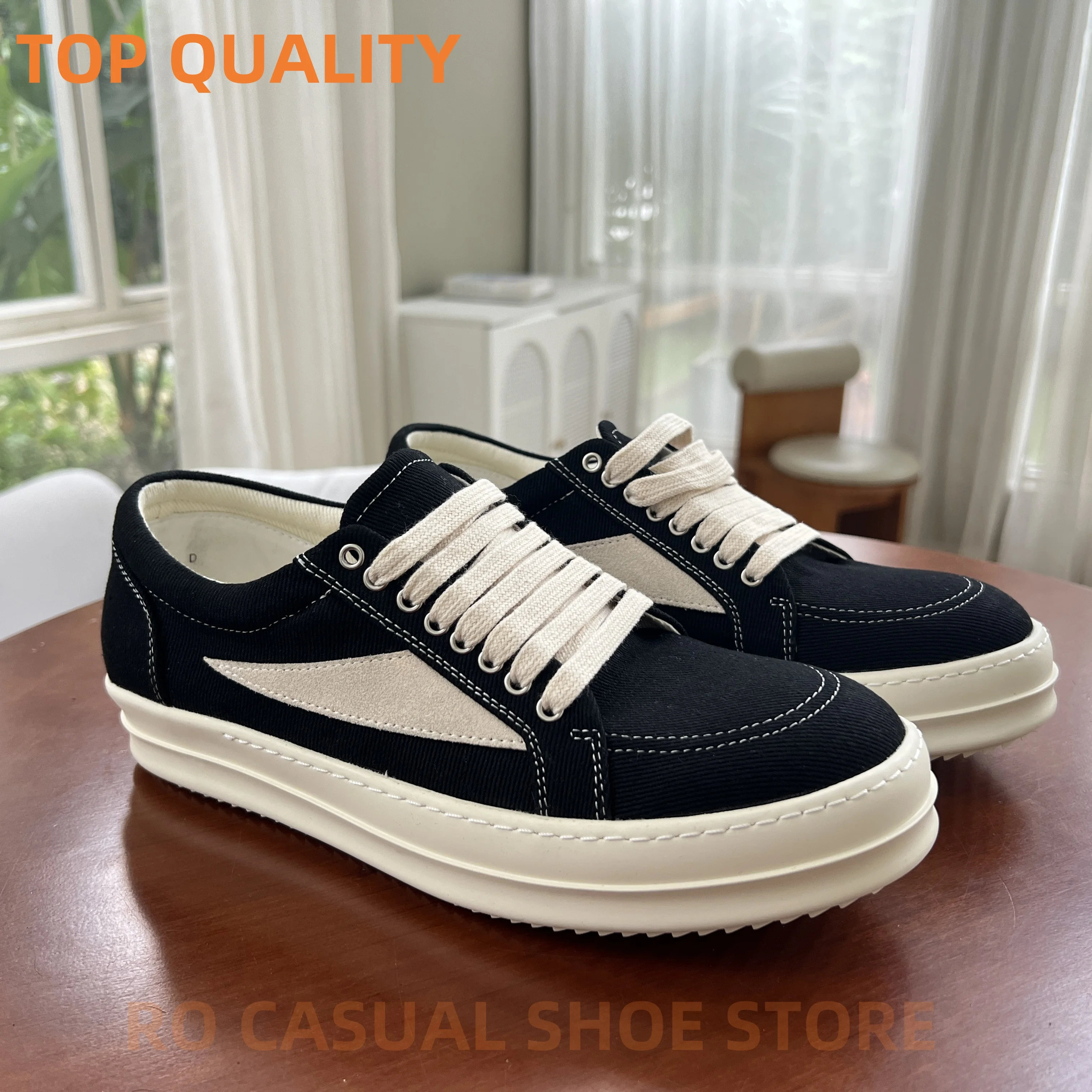 HOTSALE Luxury BLACK Canvas Low Top Quality Owens Men Shoe Lace Up Women Sneaker Fashion Casual Fashion Design boots & Shoes