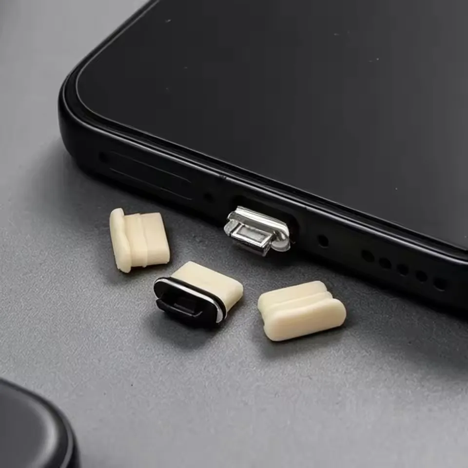 6/1Pcs Type C Charging Port Protector Stopper Cap Cover DIY Dust Plugs Pendant for iPhone 17 Samsung Anti-Dust Plug with Hole view 6