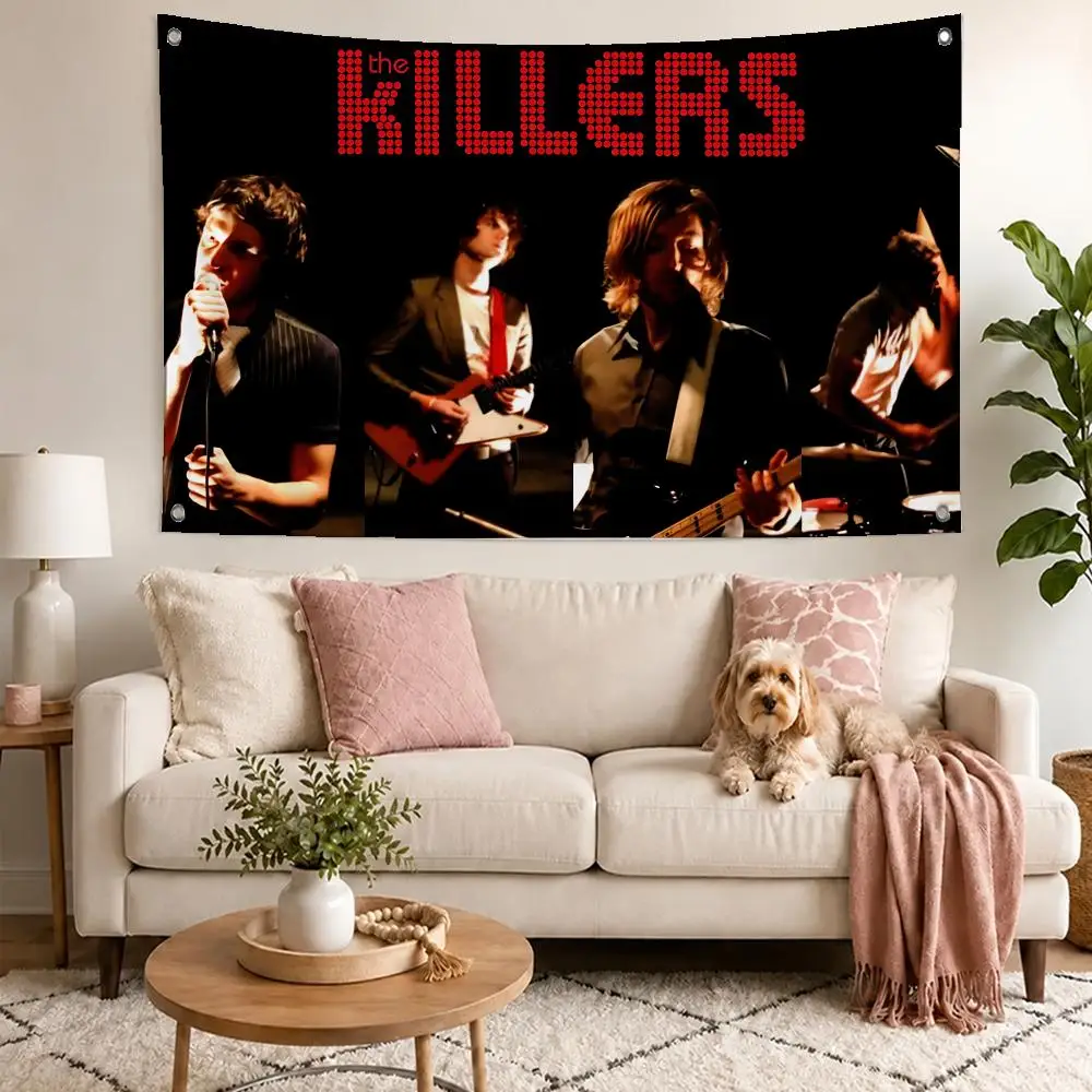 Rock Band The Killers Flags Concert Print Wall Hanging Art Banner, Indoor Outdoor Bedroom Home Decor Backdrop, Perfect Gift
