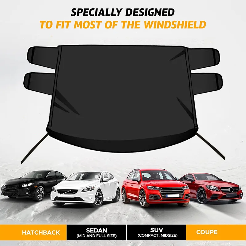 

Windshield Coat Shade Protector Ice Snow Heavy-Duty Oxford Fabric Double Ear Design Car Accessories Thickened Hood Shades Covers