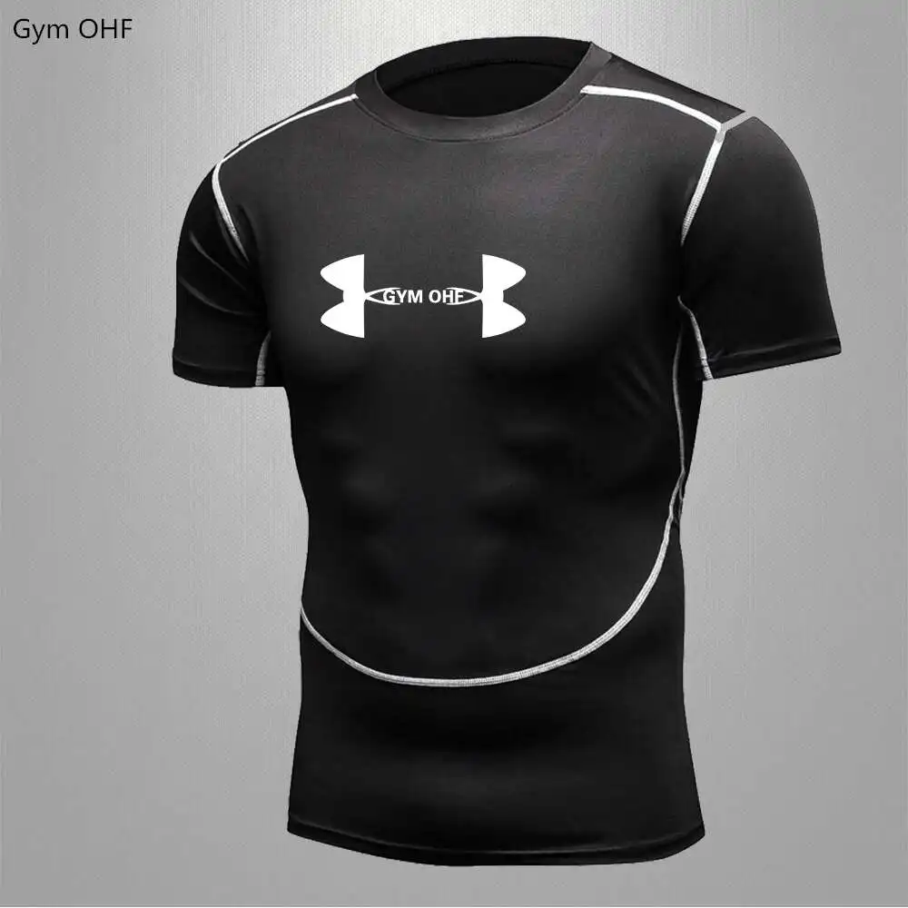 Rashguard Men\'s Running Fitness Quick Drying Sports T-shirt Cycling Slow Running Compression Tight Clothing Men\'s Sportswear Gym