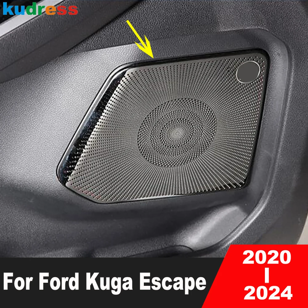 

Внутренняя дверь автомобиля для Ford Kuga Escape 2020, 2021, 2022, 2023, 2024, крышка громкоговорителя, отделка, стерео динамик, рамка, аксессуары