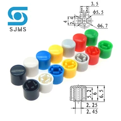 100pcs Plastic Micro Switch Button Caps A111 Momentary Switch Push Key Caps Size 6.7*6.5mm ( for 6 * 6MM Square Pole Tact Switch