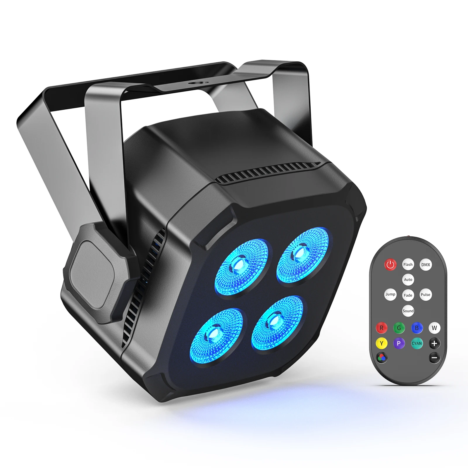 

Yiflamefly 30W Par Lights 4x 8W СВЕТОДИОДНЫЙ RGBWYP + CYAN DJ светильник Remote & DMX