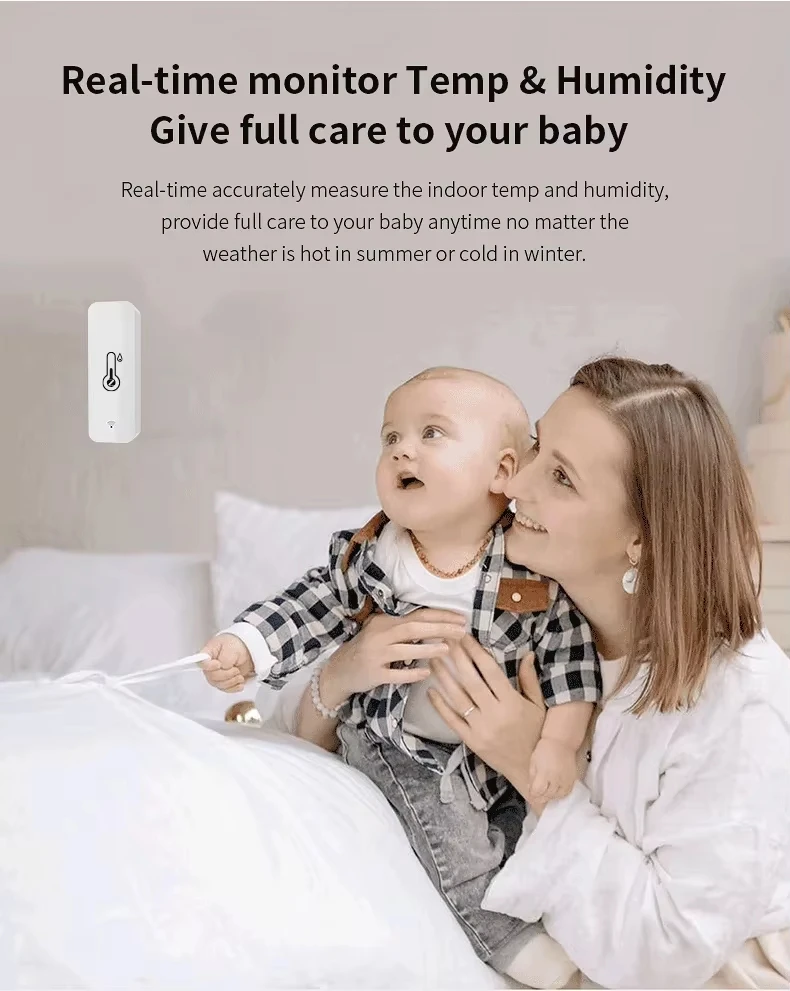 Zigbee Temperatur- und Feuchtigkeitssensor, kompatibel mit der Tuya Smart Life App, intelligentes Innenraumthermometer und Hygrometer, funktioniert mit Alexa und Google. – Detail 6
