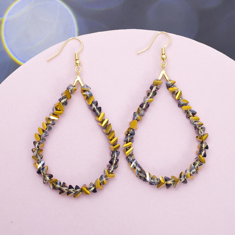 Neue handgefertigte Perlen-Ohrringe in Tropfenform für Damen, Vintage-Luxus, Imitationskristall, elegant, Trend 2026, für Urlaub und Alltag, Schmuck – Detail 3