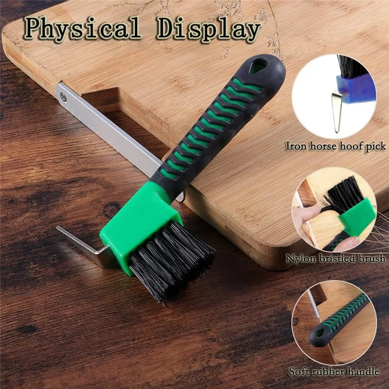 A69P-Sturdy Horse Hoof Pick Brush With Soft Handle Portable Hoofpick 3PCS