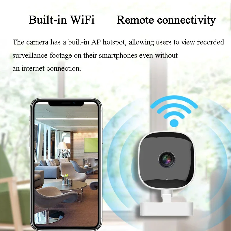 Kamera Mini WiFi 4K IP/AP Monitor Jarak Jauh Penyimpanan Awan Audio 2 Arah Deteksi Gerakan Camcorder Kamera Keamanan Pengawasan 2025