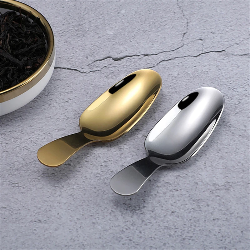 Mini Stainless Steel Spoons Kitchen Spice Condiment Spoon Sugar Tea Coffee Scoop Short Handle Wood Kids Spoon Kitchen Gadgets