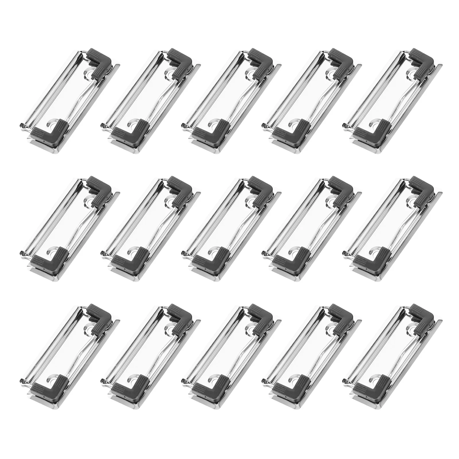 15pcs 휴대용 금속 클립 세트 사무실 학교 문구 클립보드 클립 파일 폴더 클램프 장착 가능