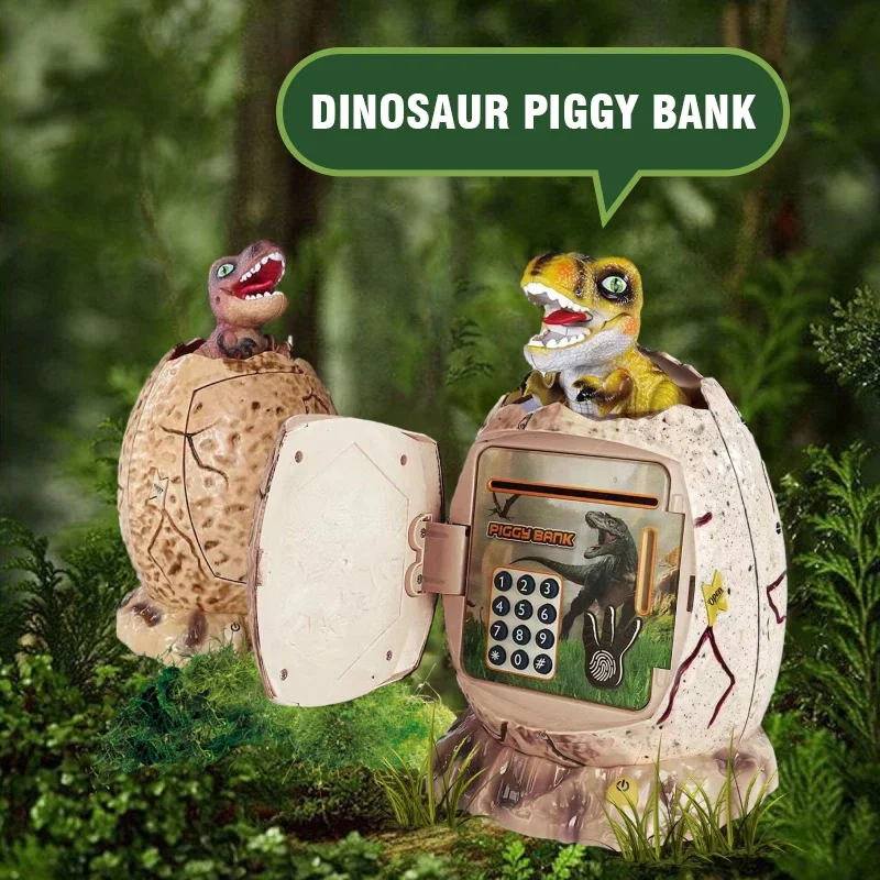 Skarbonka Dinozaur Jajko Model Skarbonka Hasło Moneta Oszczędzanie pieniędzy Bezpieczne Kreatywne Dzieci Bank Atm Chłopcy Grils Prezent Urodzinowy