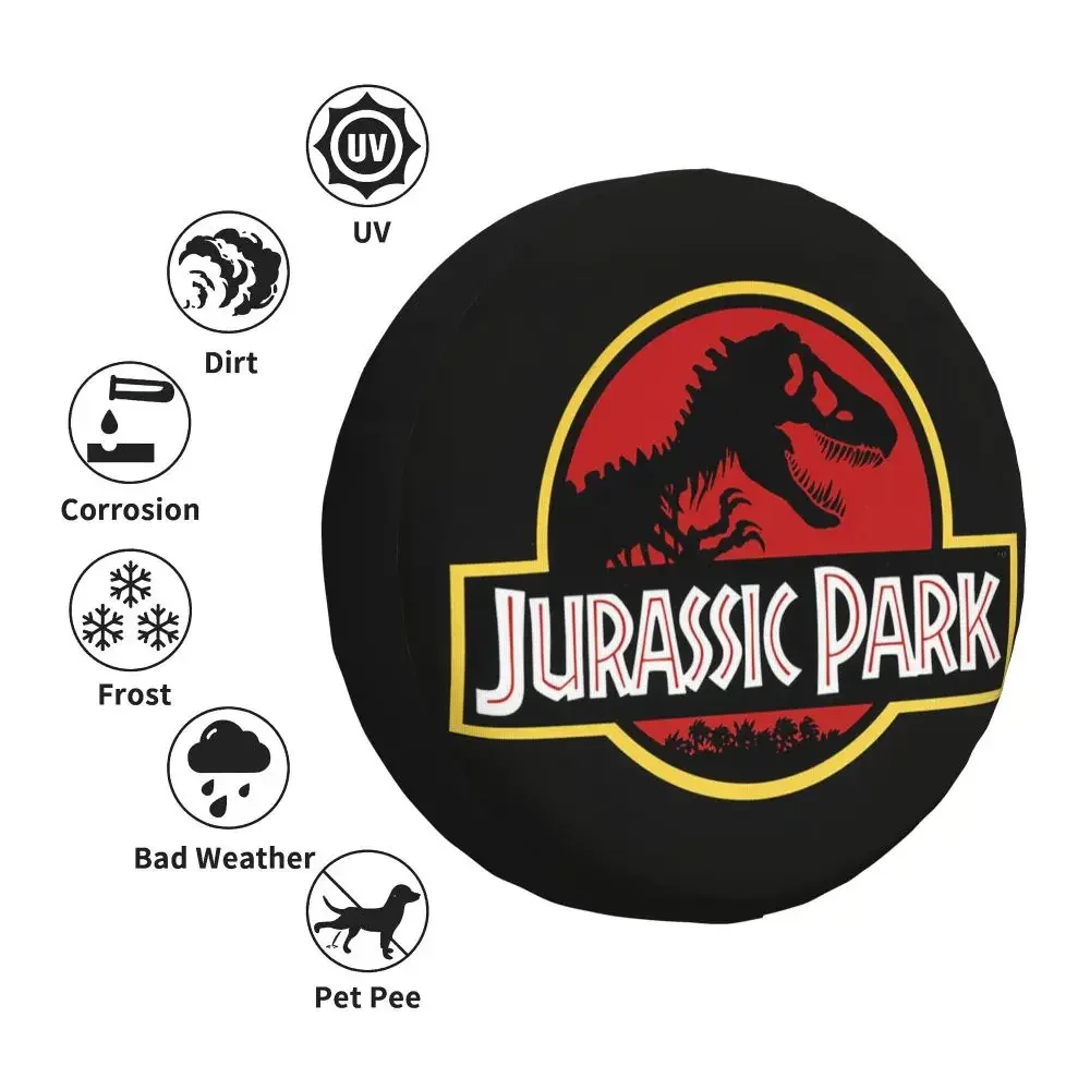Maßgefertigter Jurassic Park Reserverad-Schutz 4WD 4x4 RV Sci-Fi Dinosaurier für Toyota RAV4 Prado 14" 15" 16" 17" Zoll – Detail 5