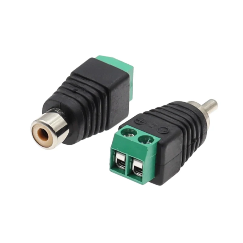 RCA Male Plug & RCA Female Jack Screw Terminal Block Adapter RCA AV Audio Video CCTV Camera Speaker Wire Cable Connectors