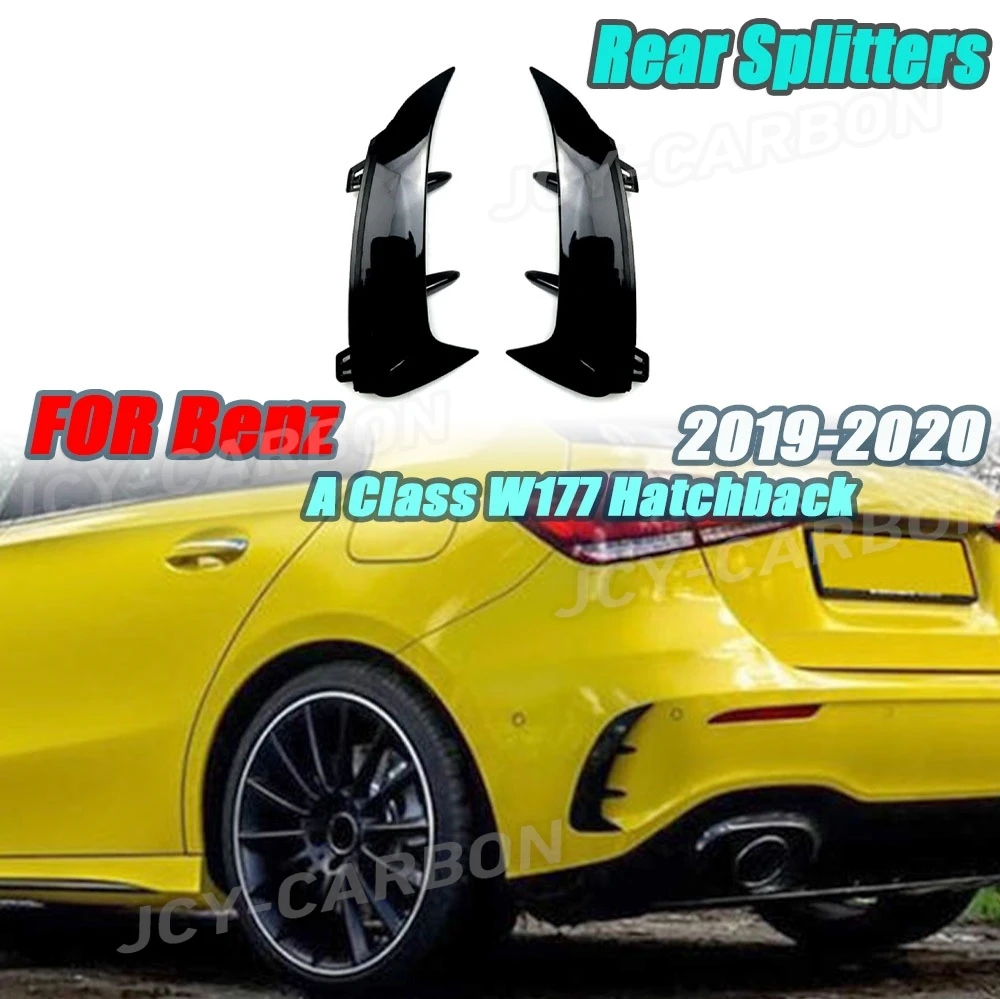 

For Benz A Class W177 Hatchback A180 A200 A250 A35 AMG 2019 2020 2 PCS Rear Bumper Air Vent Cover Fender Black Trim Canards ABS