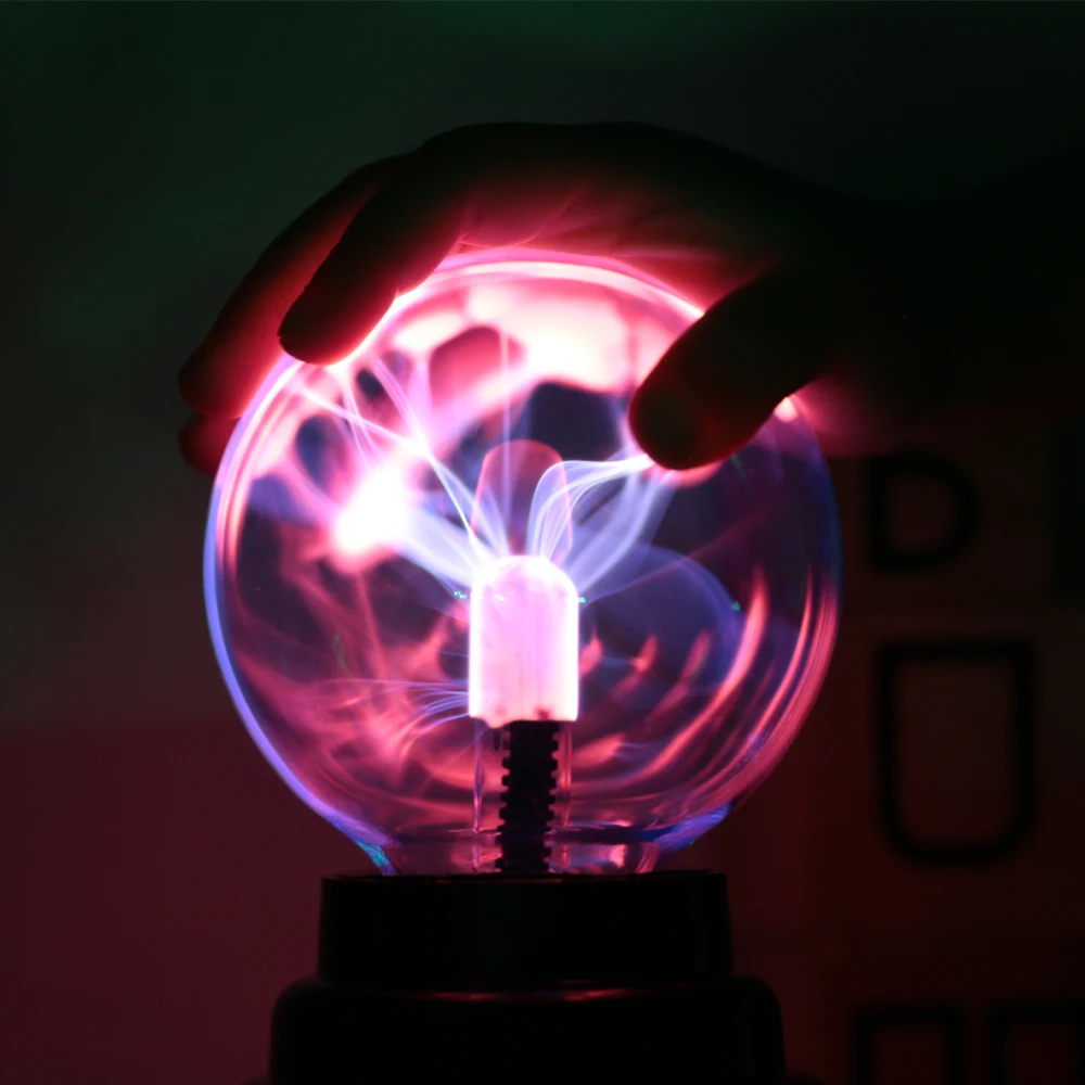 Novidade LED Plasma Ball Nightlight para Crianças, Novidade LED Night Light, Cristal Mágico, USB, 3 em, 5V Bateria, Aniversário e Decoração de Natal